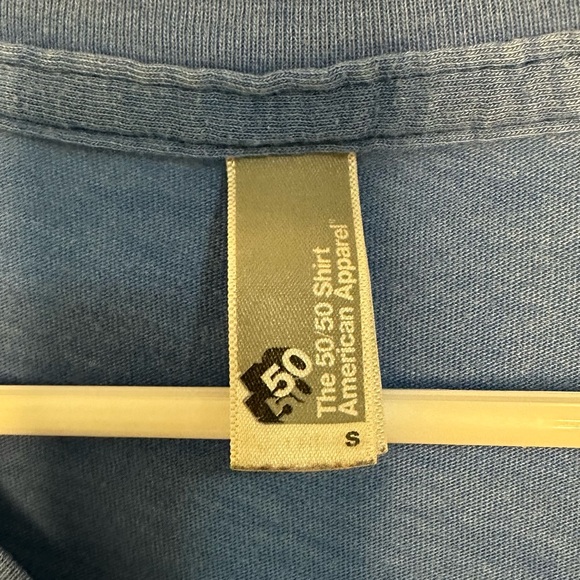 Dutch Bros Vintage “Cyber Bowl” Soft Blue T RARE Peace www.dutchbros.com SMALL - Picture 6 of 7